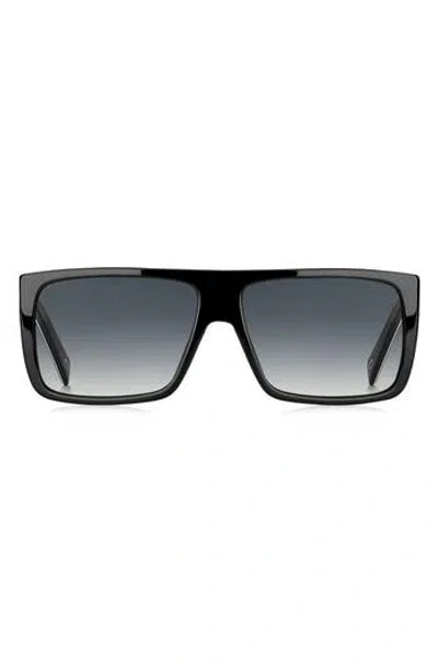 Marc Jacobs Icon 57mm Gradient Rectangular Sunglasses In Black