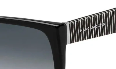 Marc Jacobs Icon 57mm Gradient Rectangular Sunglasses In Black