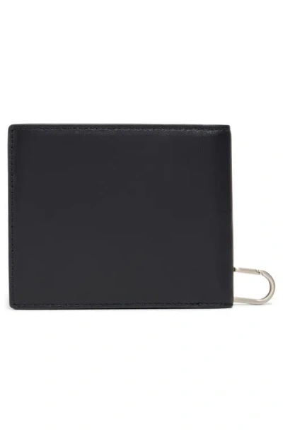 Brooks Brothers Leather Wallet & Key Chain Gift Set In Black