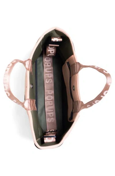 Pop Ups Brand Water Resistant Woven Neoprene Large Tote Bag In Neutral