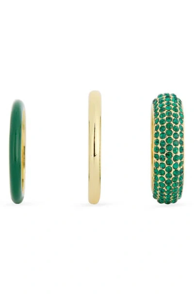 Covet Set Of 3 Pavé Crystal & Enamel Stackable Rings In Multi