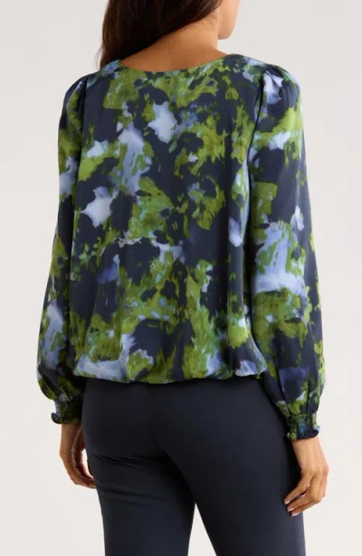 Patrizia Luca Smoke Long Sleeve Top In Blue