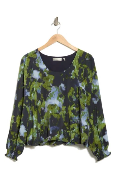 Patrizia Luca Smoke Long Sleeve Top In Blue