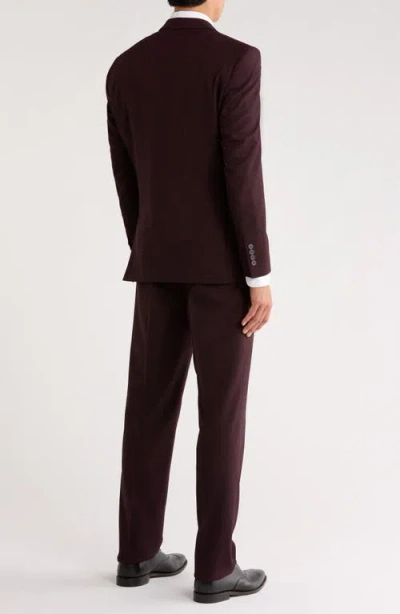Zegarie Tatersall Mélange 3-piece Suit In Burgundy