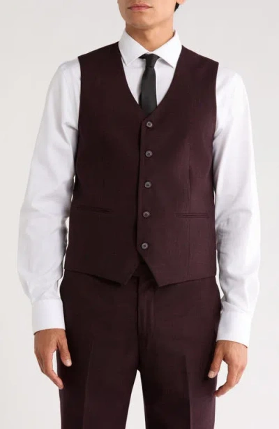 Zegarie Tatersall Mélange 3-piece Suit In Burgundy