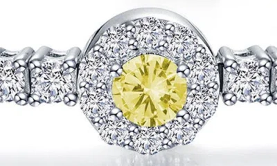 Lafonn Simulated Canary Sapphire & Simulated Diamond Bracelet In Gold