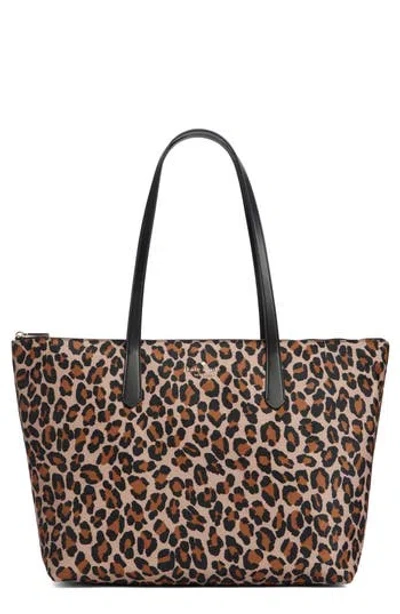 Kate Spade New York Kitt Recycled Nylon Leopard Extra Large Tote In Multi