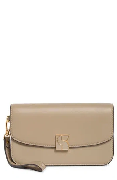 Kate Spade New York Dakota Smooth Leather Flap Wristlet In Neutral