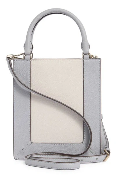 Kate Spade New York Lena Colorblocked Pebbled Leather Mini Tote Bag In White