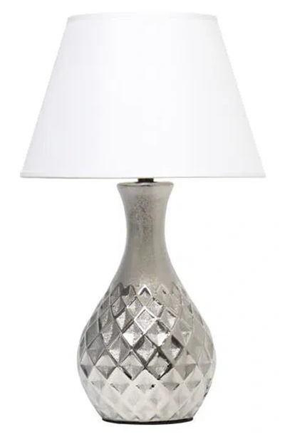 Lalia Home Diamond-cut Table Lamp In Silver