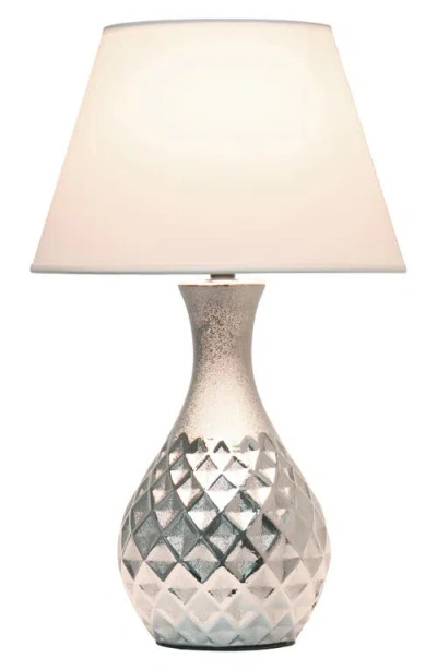Lalia Home Diamond-cut Table Lamp In Silver