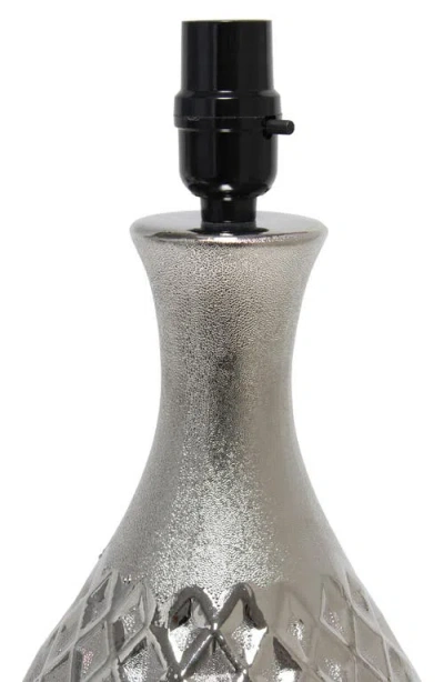 Lalia Home Diamond-cut Table Lamp In Silver
