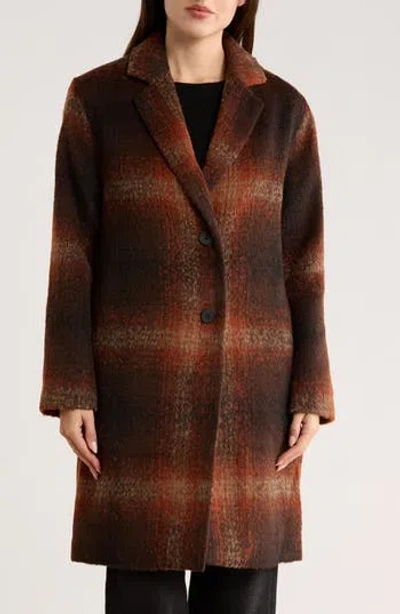 Lucky Brand Plaid Single Breasted Coat In Multi