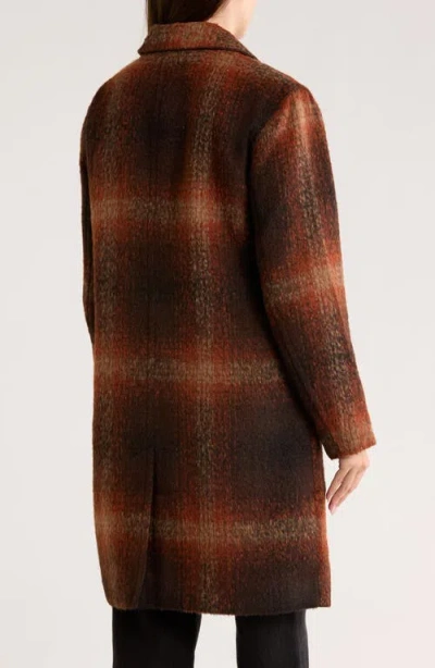 Lucky Brand Plaid Single Breasted Coat In Multi