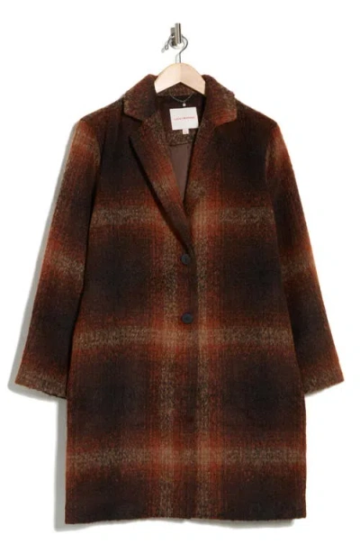 Lucky Brand Plaid Single Breasted Coat In Multi