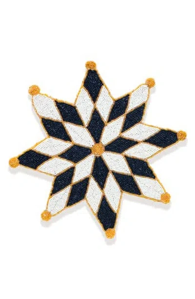 Tiramisu Polaris Starburst Set Of 3 Beaded Placemats In Multi