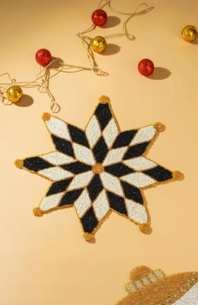 Tiramisu Polaris Starburst Set Of 3 Beaded Placemats In Multi