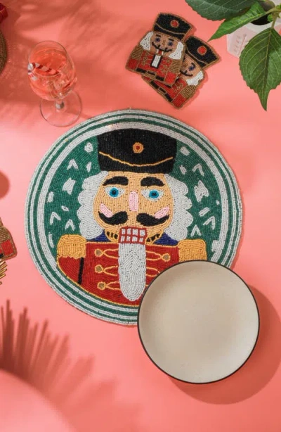 Tiramisu Nutcracker Set Of 3 Beaded Placemats In Multi