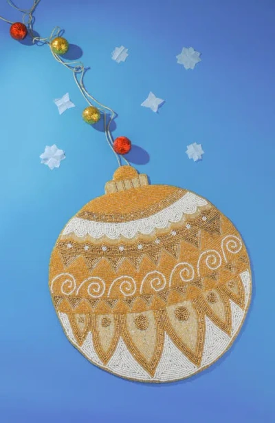 Tiramisu Golden Ornament Set Of 3 Beaded Placemats In Brown