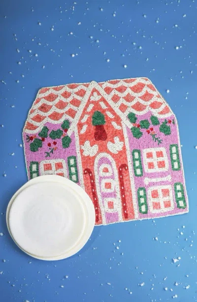 Tiramisu Gingerbread House Set Of 3 Beaded Placemats In Multi