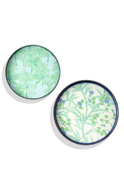 Tiramisu Savanna Pop Set Of 2 Metal Trays In Green