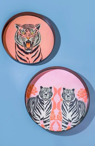 Tiramisu Savanna Pop Set Of 2 Metal Trays In Multi