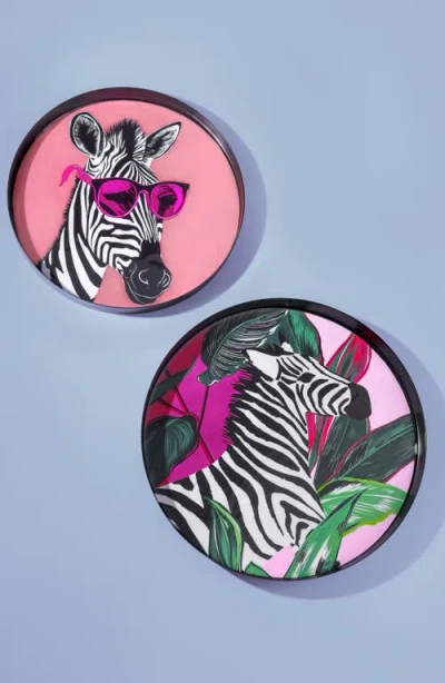 Tiramisu Savanna Pop Set Of 2 Metal Trays In Multi