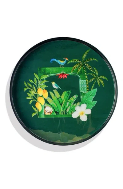 Tiramisu Set Of 2 Marigold Haven Metal Trays In Green