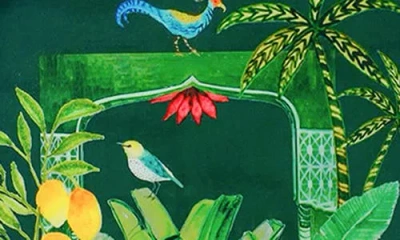 Tiramisu Set Of 2 Marigold Haven Metal Trays In Green