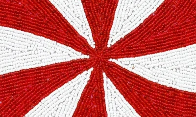 Tiramisu Peppermint Swirl Set Of 3 Beaded Placemats In Multi