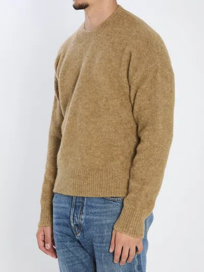 Ami Alexandre Mattiussi Ami Paris Ami Paris Alpaca Blend Crew Neck Sweater In Brown