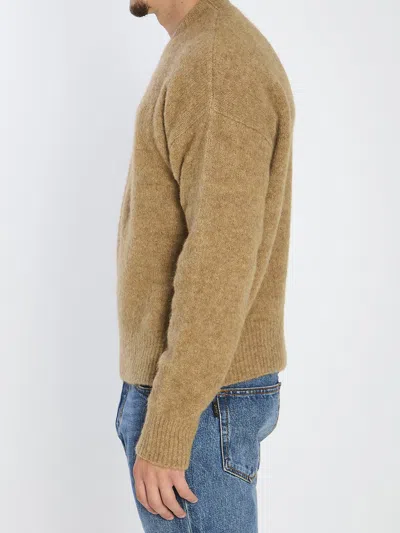 Ami Alexandre Mattiussi Ami Paris Ami Paris Alpaca Blend Crew Neck Sweater In Brown