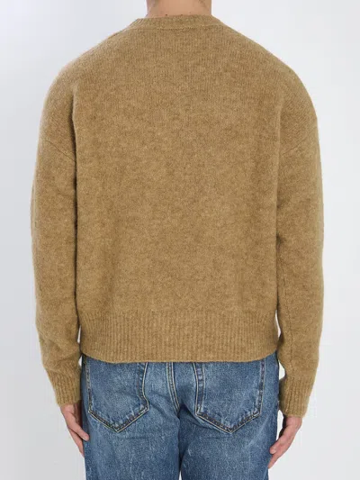 Ami Alexandre Mattiussi Ami Paris Ami Paris Alpaca Blend Crew Neck Sweater In Brown
