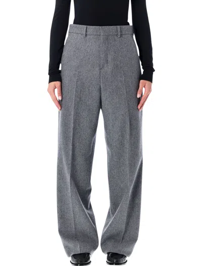 Ami Alexandre Mattiussi Ami Paris Ami Paris Wool Wide-leg Trousers In Gray