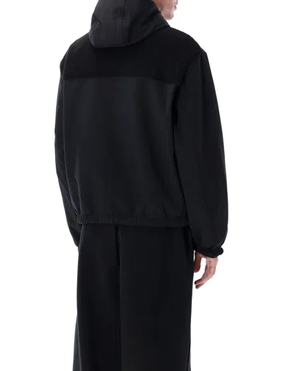 Arte Antwerp Reersible Nylon And Sherpa Technical Hooded Jacket In Black