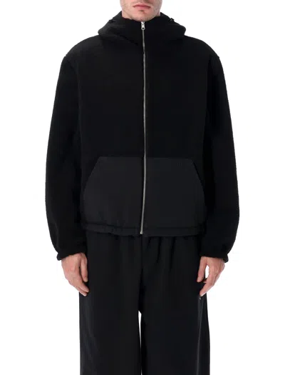 Arte Antwerp Reersible Nylon And Sherpa Technical Hooded Jacket In Black