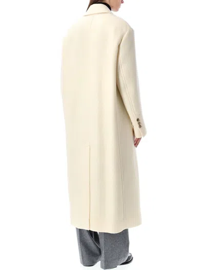 Ami Alexandre Mattiussi Ami Paris Ami Paris Wool Double-breasted Long Coat In Neutral