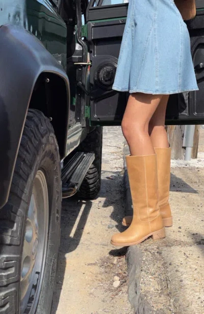 Steve Madden Riggs Womens Solid Leather Mid-calf Boots In Brown