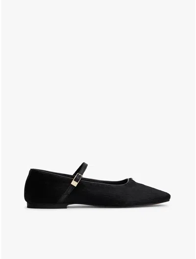 Tommy Hilfiger Leather Mary Jane Ballerina Shoes In Black