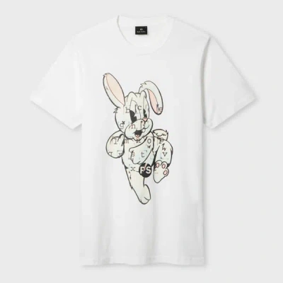 Ps By Paul Smith Slim-fit White 'bunny' Print T-shirt In White