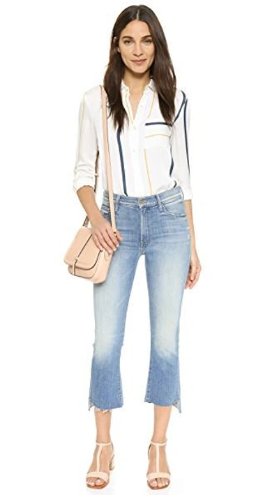 Shop Mother Insider Crop Step Fray Jeans In Shake Well