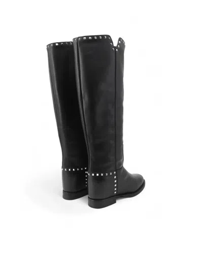 Via Roma 15 Stivale Santa Monica Con Spacco Nero In Black