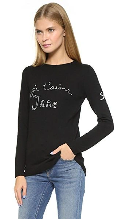 Shop Bella Freud Je T'aime Jane Sweater In Black