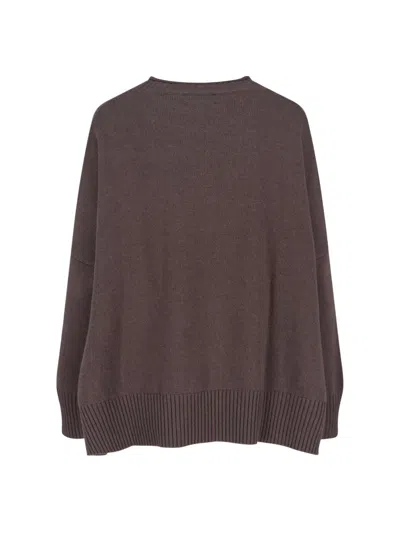 Ma'ry'ya Relaxed Fit Knit Sweater In Soft Beige In Brown