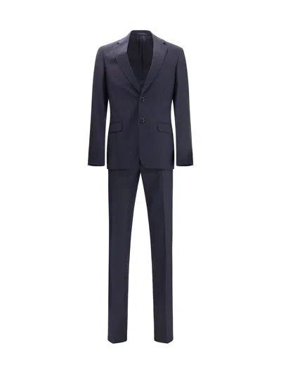 Prada Single-breasted Wool And Cashmere Suit In Blue