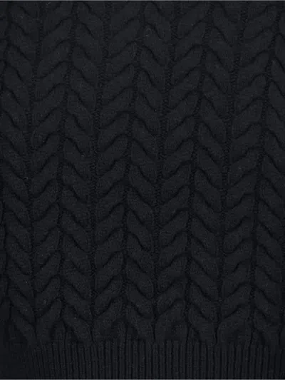 Patou Sweater With Fringes In Wool And Cashmere In Black