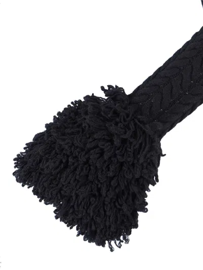 Patou Sweater With Fringes In Wool And Cashmere In Black