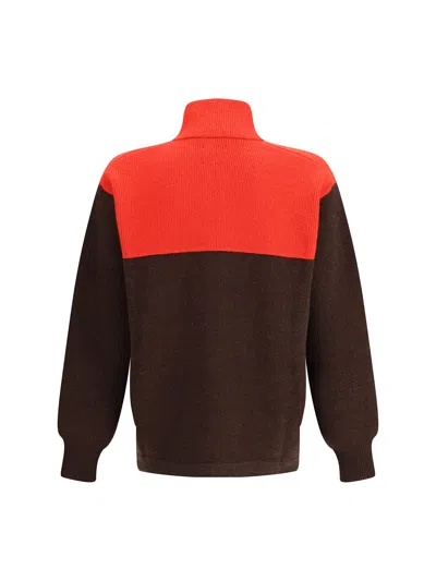 Gr10k Colourblock Zip-fastening Cardigan In Brown