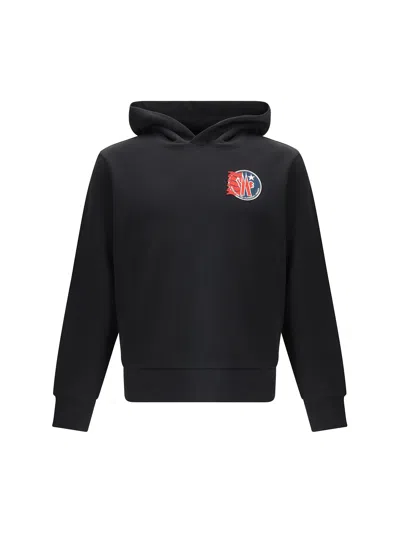 Moncler Star Logo Patch Cotton Hoodie In Multi