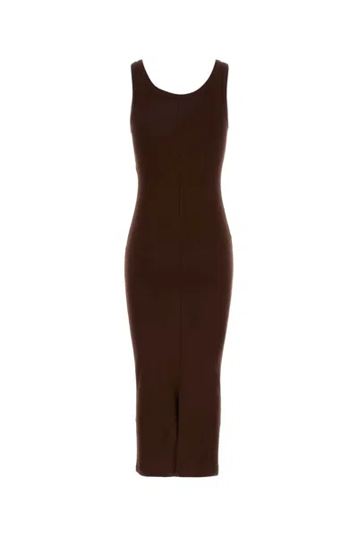 Prada Brown Cotton Dress In Brown